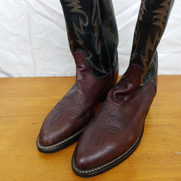 Dan Post Two Tone Leather Western Boots Men\'s 8.5 D Embroidered main image 13